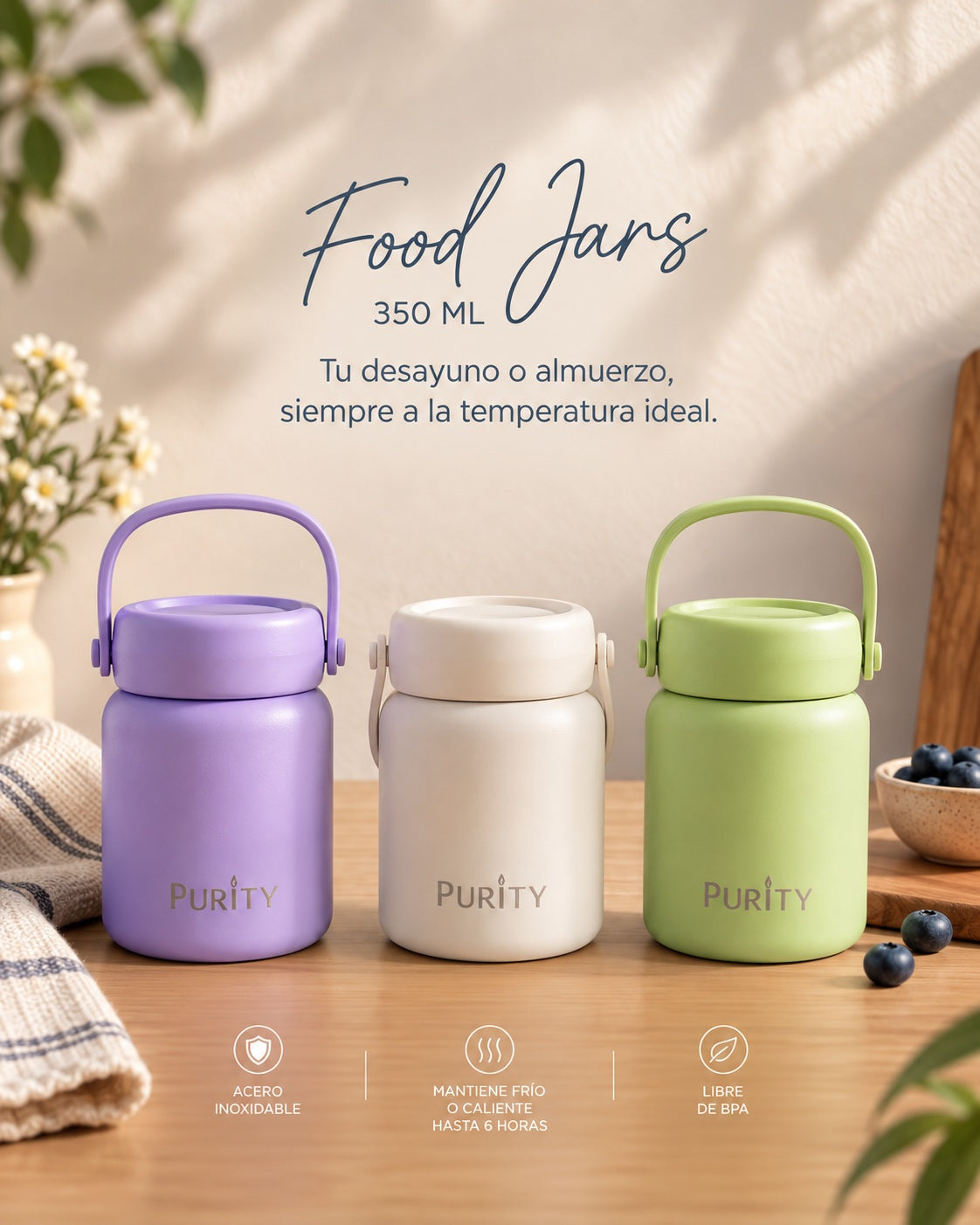 Purity Food Jar 350 ml – Sage 💚