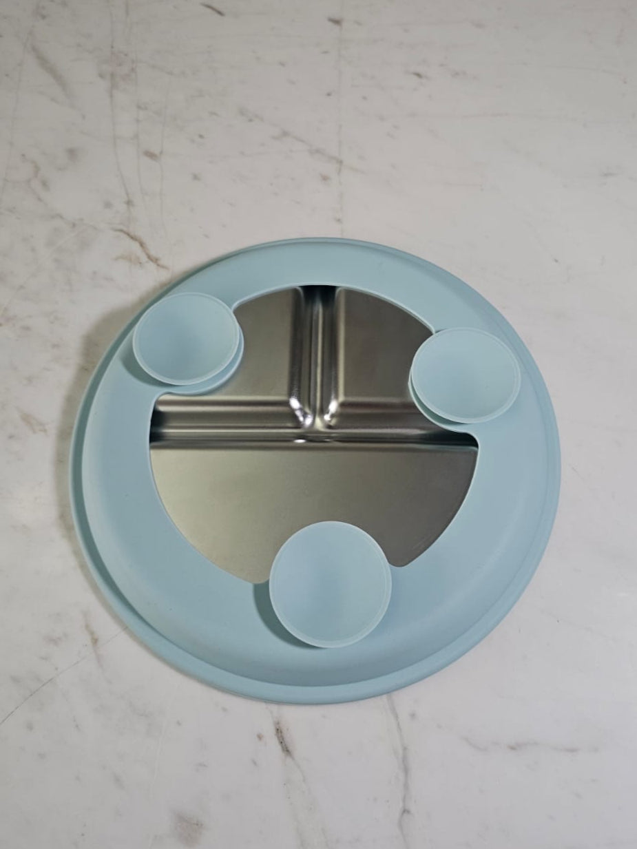 Plato de acero inoxidable y silicona Menta