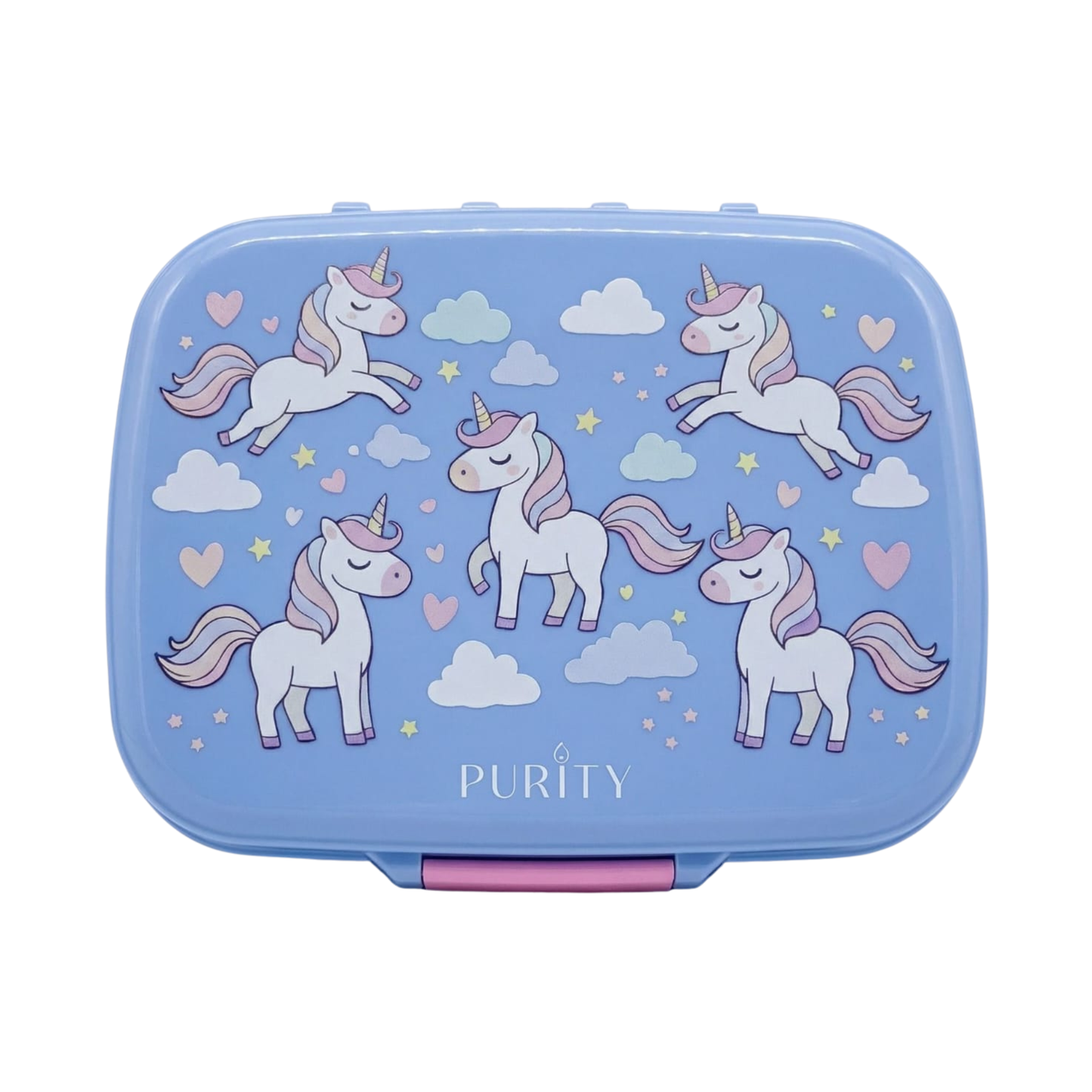 Lonchera con bandeja de acero Unicornios - 3 divisiones