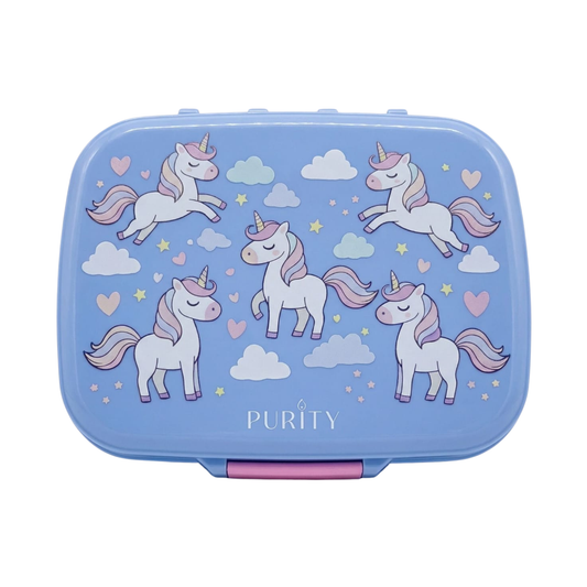 Lonchera con bandeja de acero Unicornios - 3 divisiones