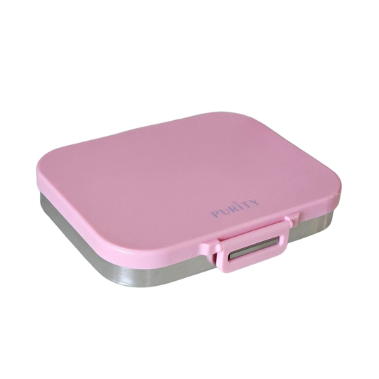 Lonchera de acero Rosé -  3 divisiones (con táper de acero)