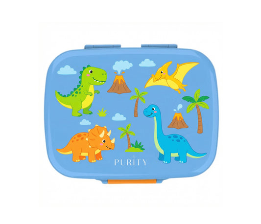 Lonchera con bandeja de acero Dinos - 3 divisiones