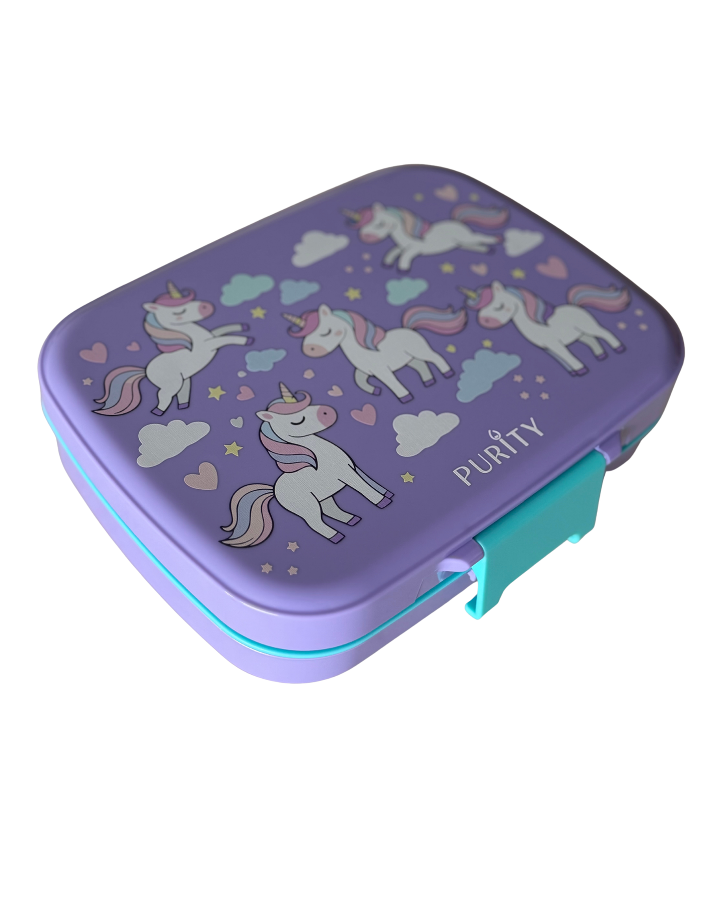 Lonchera con bandeja de acero Unicornios - 3 divisiones