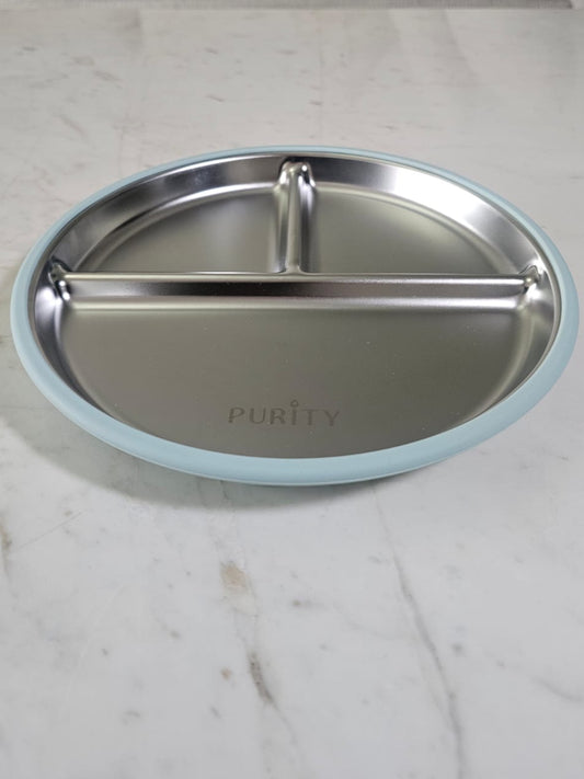 Plato de acero inoxidable y silicona Menta