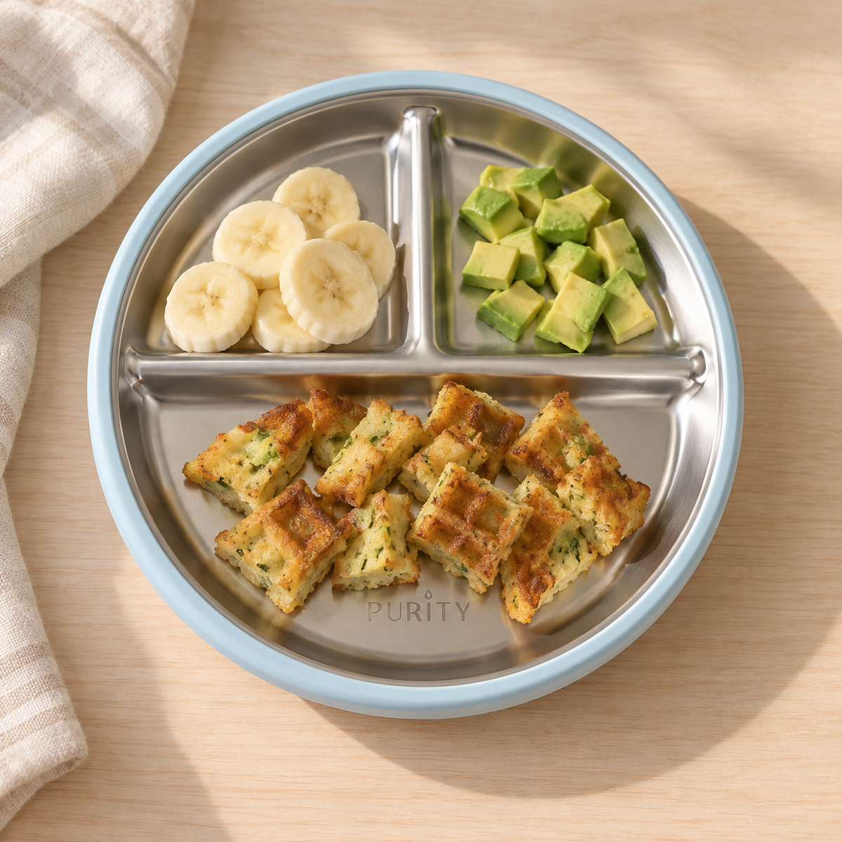 Plato de acero inoxidable y silicona Menta